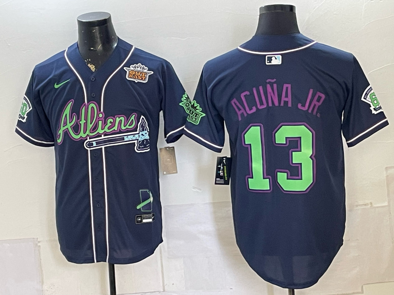 men 2026 Atlanta Braves #13 Acuna Jr blue Game Nike MLB Jersey 072700->atlanta braves->MLB Jersey